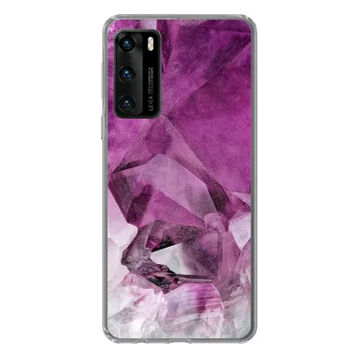 Produktbild von MuchoWow® Handyhülle Schutzhülle Hülle für Huawei P40 Kristall - Naturstein - Luxus Silikon Softcase Handy Hülle - Handytasche