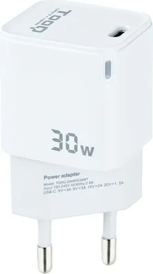 Produktbild von GaN TooQ TQWC-GANPD30WT Wall Charger / 1xUSB Type-C / 30W