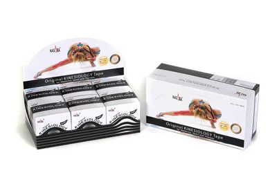 Produktbild von Nasara Kinesiologie Tape 5m x 5 cm 6er Box : schwarz Farbe: schwarz