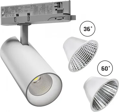 Produktbild von Spectrum LED 3-Phasen Stromschienenstrahler Andromeda Weiß 15-27W 1600-2600lm Neutralweiß 4000K 36°/60°
