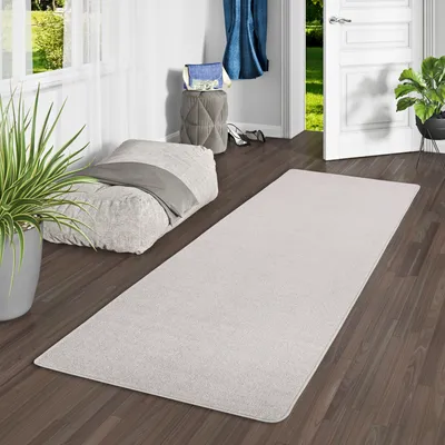 Produktbild von Velours Läufer Teppich Joy Hellgrau, Größe:80x400 cm