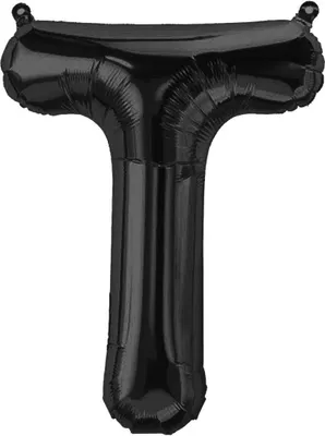 Produktbild von Folienballon Buchstabe T, schwarz, ca. 40 cm, für Luftbefüllung