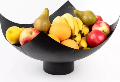 Image de Porte-fruits en métal - Coupe à fruits décorative forgée à la main Noir Loft