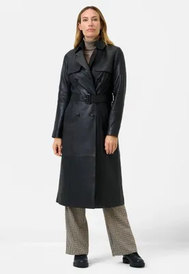 Produktbild von Damen Ledermantel Trenchcoat Ricano DARCY – Schwarz / M