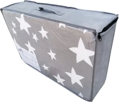 A product in its packaging, a grey bag with white stars, on a white background.