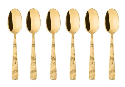 Image de Sambonet Set de 6 cuillères à moka en acier inoxydable/PVD or 52767GA7