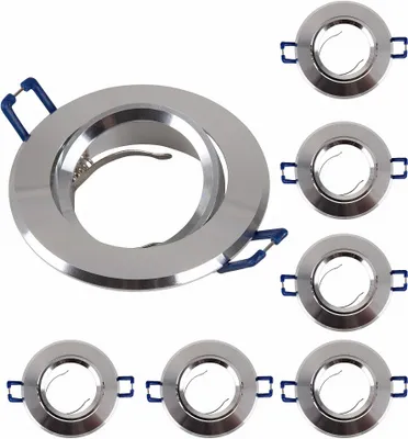 Produktbild von 6x Einbaurahmen Alu Silber 16302-1 Ø68 mm für Leuchtmittel GU10 | MR16 IP20