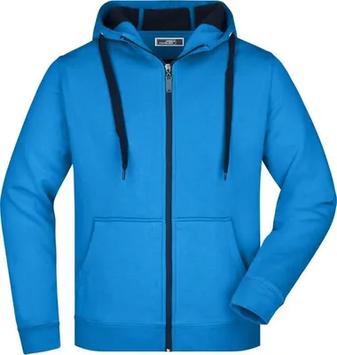 Produktbild von Men's Doubleface Jacket Sportive Jacke mit Kapuze azur/navy, Gr. S