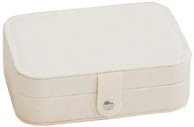 Produktbild von Kleiner Schmuckkasten - Schmuckorganizer - Reise-Schmuckkasten - Ideal als Geschenk für Frauen und Mädchen - Weiß