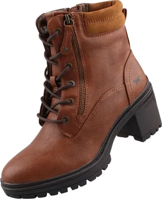 Produktbild von Mustang Damen Stiefelette Zierreißverschluss Blockabsatz 1409-506, Größe:38 EU, Farbe:Braun