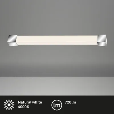 Produktbild von BRILONER ACIOTIS Spiegelleuchte, IP44 Spritzwasserschutz, Neutralweißes Licht, 2 in 1 Montage, chromfarbig, 34 x 6,7 x 2,8 cm