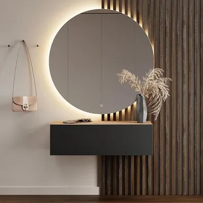Produktbild von Flur Möbel Garderobe 100 cm Hängeschrank Kompaktgarderobe | Garderobenschrank schmal mit Klappe, Dielenschrank mit Stauraum, Wandgarderobe hängend / stehend, Soft-Open, anthrazit