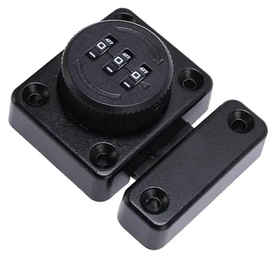 Zdjęcie produktu dla Mechaniczna kłódka numeryczna, czarna, 62 mm, bez klucza, odporna na korozję, do drzwi, szaf, okien
