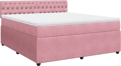 Obrázok produktu pre vidaXL Boxspring posteľ s matracom ružová 180x200 cm Velvet