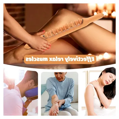 Produktbild von Holz Gua Sha Stab für Ganzkörpermassage – Praktisches Massagegerät zur Hautpflege und Durchblutungsförderung