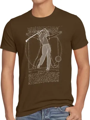 Produktbild von style3 Vitruvianischer Golfer Herren T-Shirt vinci