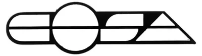 Productafbeelding van Embleemplaatje "Cosa" tekst, aluminium, 170x46mm, zwart/zilver, voor Piaggio Cosa 1, 2, 125, 150, 200 - RMS