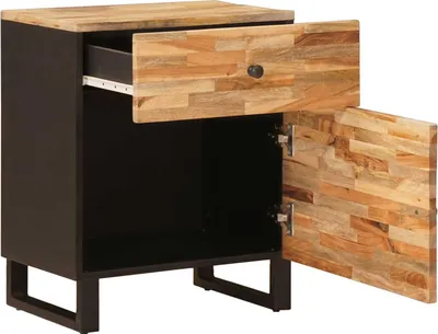 Image de vidaXL Meuble de chevet marron 50 x 33 x 60 cm bois massif manguier