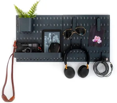 Produktbild von Schwarzes Wandorganizer-Pegboard-Set