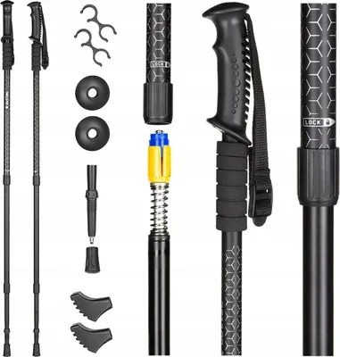 Produktbild von Aluminium-Nordic-Walking-Stöcke 3-teilig Outtec 65-135 cm Anti-Shock O-42179