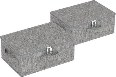 Zdjęcie produktu dla Składana skrzynka do przechowywania 38 x 26 x 15 cm, szara, 2 sztuki