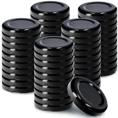 Schraubdeckel fi43 mm, Twist-Off, 50 Stück, schwarz, Metall