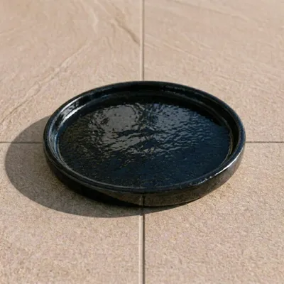Zdjęcie produktu dla Podstawka pod doniczkę ceramiczna Provencelia Czarny, Ø21 cm x H5 cm, mrozoodporna