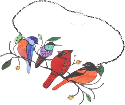 Imagen del producto de Pequeña decoración creativa para la pared, con forma de pájaro, hecha de hierro pintado, ideal para ventanas, dormitorios y fiestas