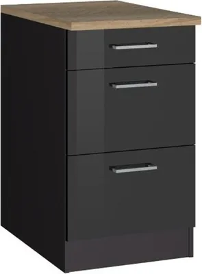 Produktbild von Held Möbel Auszugunterschrank Mailand BxTxH 50 x 60 x 85 cm grau hochglanz zerlegt 435.1.6211