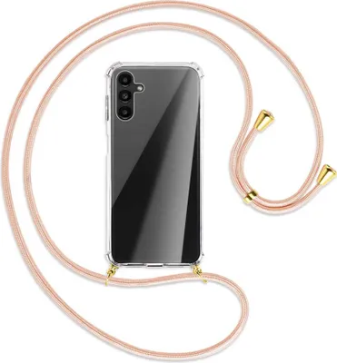 Produktbild von Handykette Backcover-Schutzhülle mit Band (Metall goldfarben) für Samsung Galaxy A13 5G - rose peach