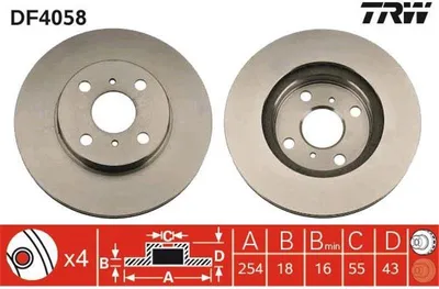 Produktbild von TRW Bremsscheiben (2 Stück) Vorderachse DF4058