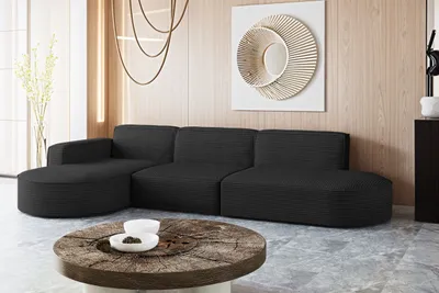 Produktbild von Kaiser Möbel Ecksofa Designer, Sofa L form MODENA stoff Poso Schwarz Links