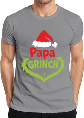 Produktbild von Papa Grinch Weihnachten Lustig Weihnachtsgeschenk Vater Geschenk Herren T-Shirt, Grau, L