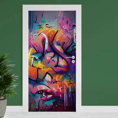 Produktbild von Türfolie "Graffiti" 90x200cm Türposter Deko Aufkleber Folie Tapete TF03-09