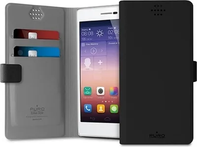 Obrázok produktu pre PURO UNIWALLET1BLKL, Puzdro s peňaženkou, Každá značka, Čierna