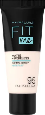 Image de Maybelline, Fit Me Matte + Poreless, Liquid Foundation, 95, Fair Porcelain, 30 ml