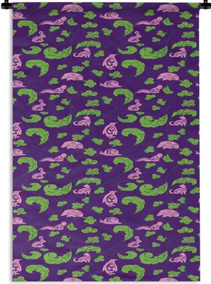 Produktbild von MuchoWow® Wandteppich Wandbehang Blätter - Tiere - Muster 120x180 cm Tapisserie Dekoration Wandtuch - Schlafzimmer - Dekorationen für das Haus