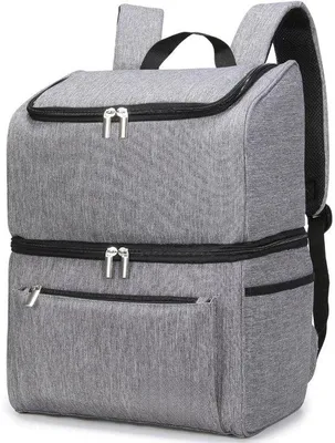 Produktbild von Famanu Kühltasche 21L, Doppelter Thermobeutel für Lunch oder Picknick – Grau