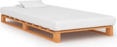 Produktbild von "2026 Promotion" Palettenbett Braun Massivholz Kiefer 90×200 cm - Polsterbett CC2983