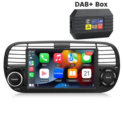 Immagine prodotto di Autoradio Android 15 da 7'' Carplay GPS Navi WIFI BT con DAB+ SWC USB per Fiat 500 2007-2015 2+64GB