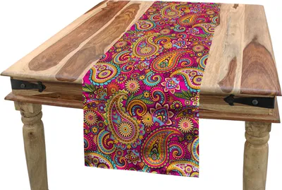 Produktbild von ABAKUHAUS Bunt Tischläufer, Paisley Osten, Esszimmer Küche Rechteckiger Dekorativer Tischläufer, 40 x 180 cm, Mehrfarbig