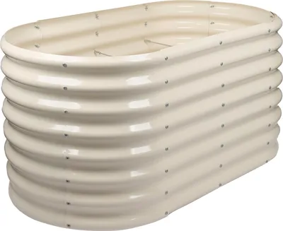 Produktbild von Abgerundetes Hochbeet für den Garten – 120 cm x 60 cm x 60 cm – Elfenbein