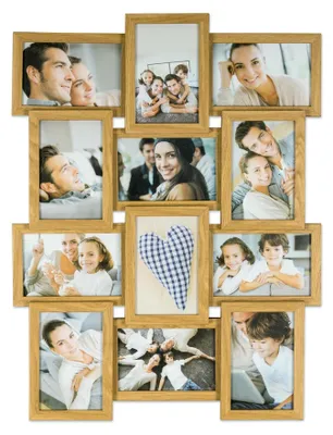 Image de Support en bois pour 12 photos avec plaques de verre