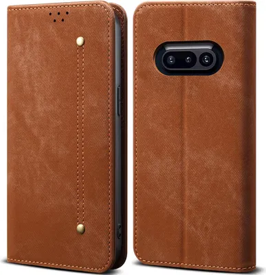 Image de Etui pour Nothing Phone 3a, étui portefeuille en cuir avec fermeture magnétique et support Marron