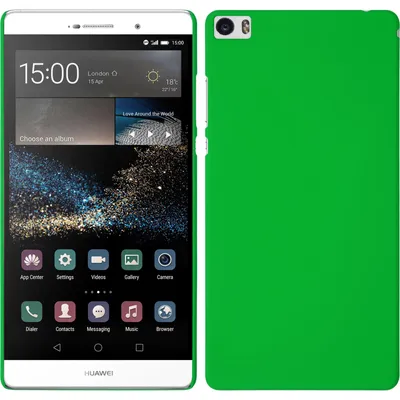 Produktbild von PhoneNatic Case kompatibel mit Huawei P8max - Hülle grün gummiert Hard-case + 2 Schutzfolien
