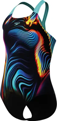 Productafbeelding van Speedo Digitale Print Powerback Zwempak, Meerdere kleuren, meisjes, 7-8 jaar, meerdere kleuren, 7-8 jaar