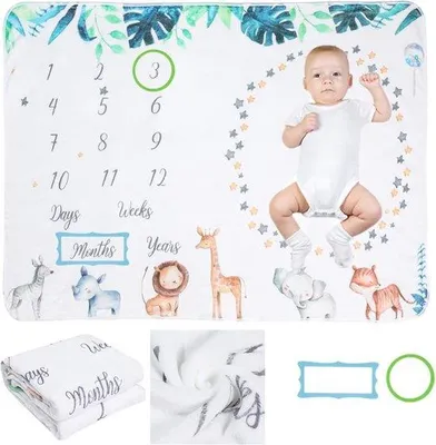 Obrázok produktu pre Detská deka – unisexové fotopozadie pre prvé mesiace