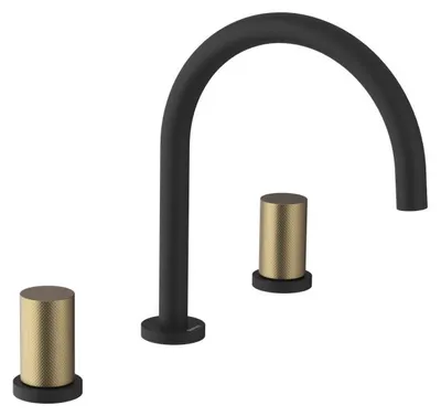 Immagine prodotto di Miscelatore per lavabo Sapho ULTRATAP a 3 fori, nero opaco/oro opaco