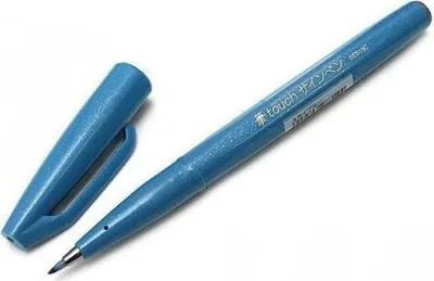Image de Pentel® SES15C-S Stylo fibre Sign Pen Brush - pointe pinceau, bleu clair