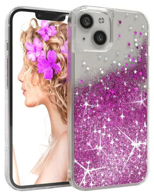 Produktbild von EAZY CASE - Glitzer Hülle kompatibel mit Apple iPhone 13 Glitzer Schutzhülle, Soft Case, Backcover Transparent mit Motiv